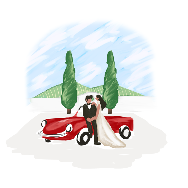 Couple's customized illustration