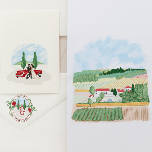 Custom wedding themed illustrated pack